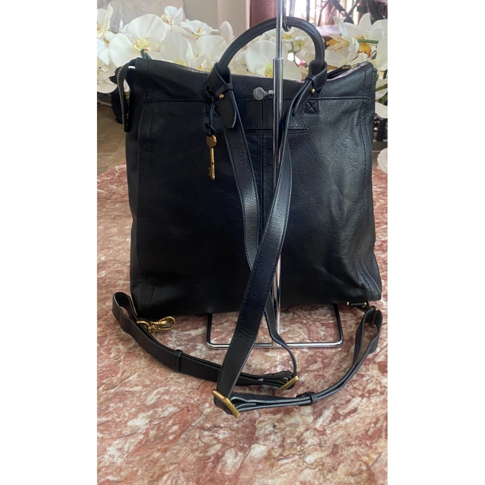 Fossil Parker Convertible Backpack Black Pebble Leather ZB1515001 EUC! $238 - Picture 5 of 13